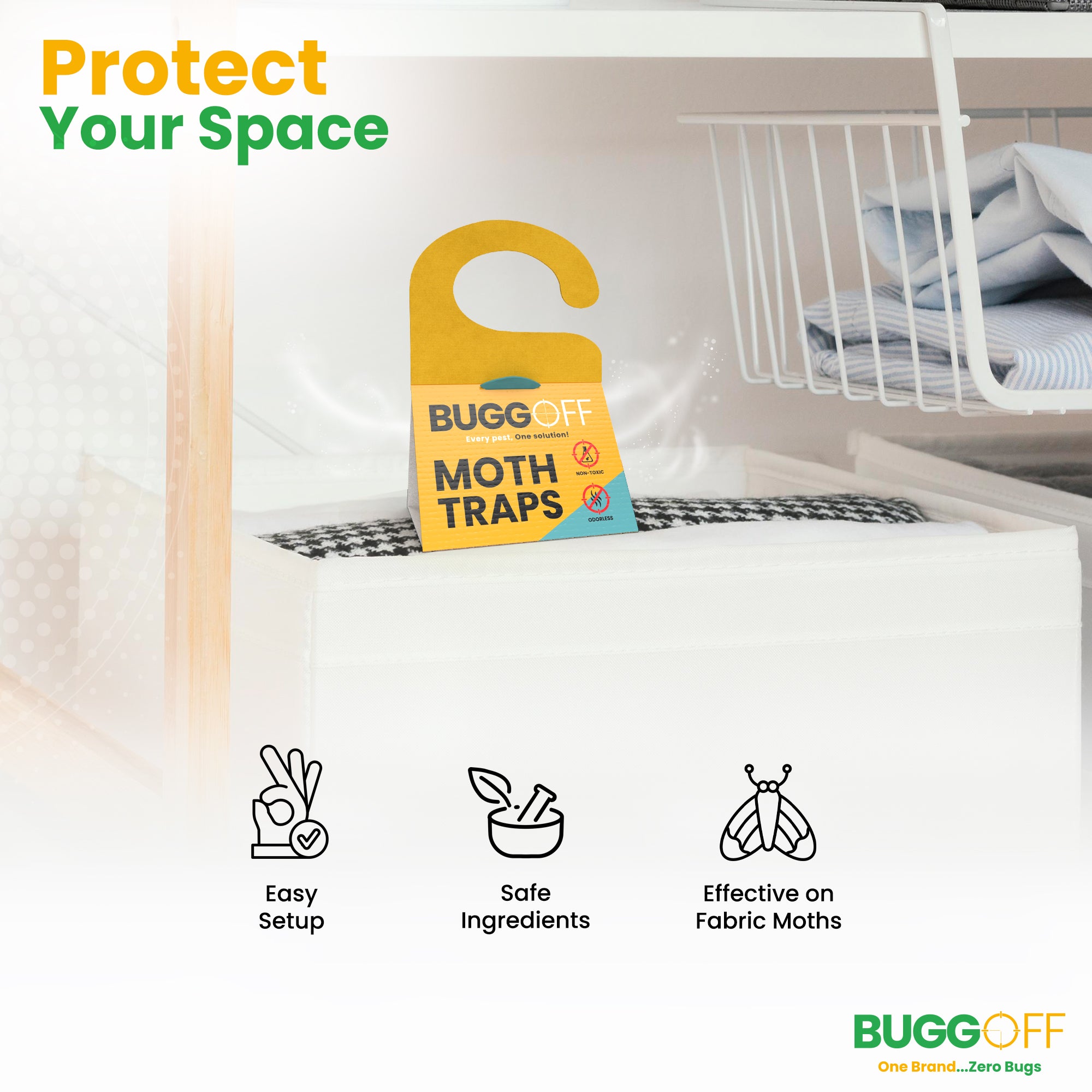 Moth Trap, Closet and Laundry Moth Bait and Killer Traps,, Chemical Free