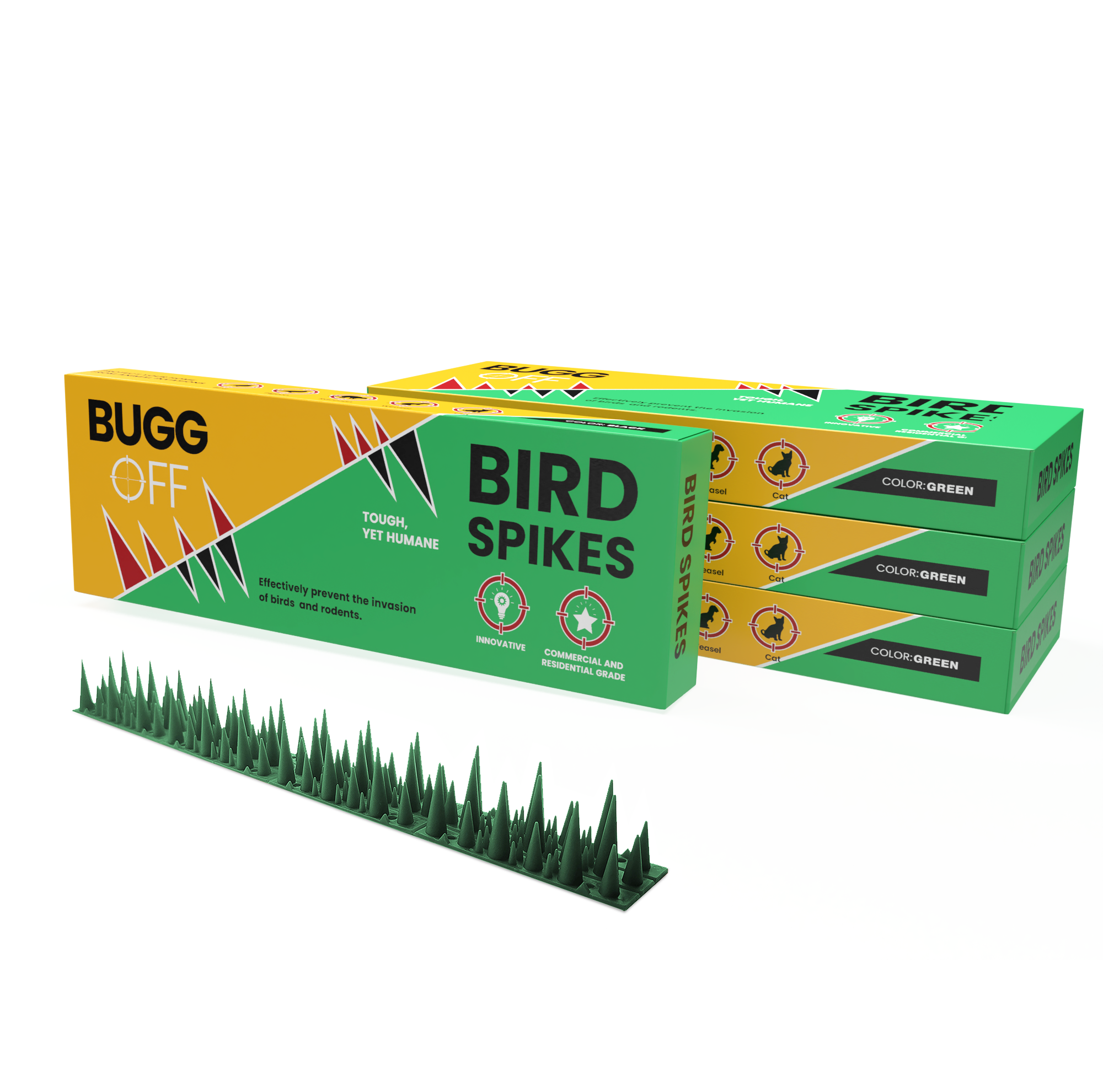 Unique Pattern Plastic Bird & Rodent Deterrent Spikes, Humane & effective!