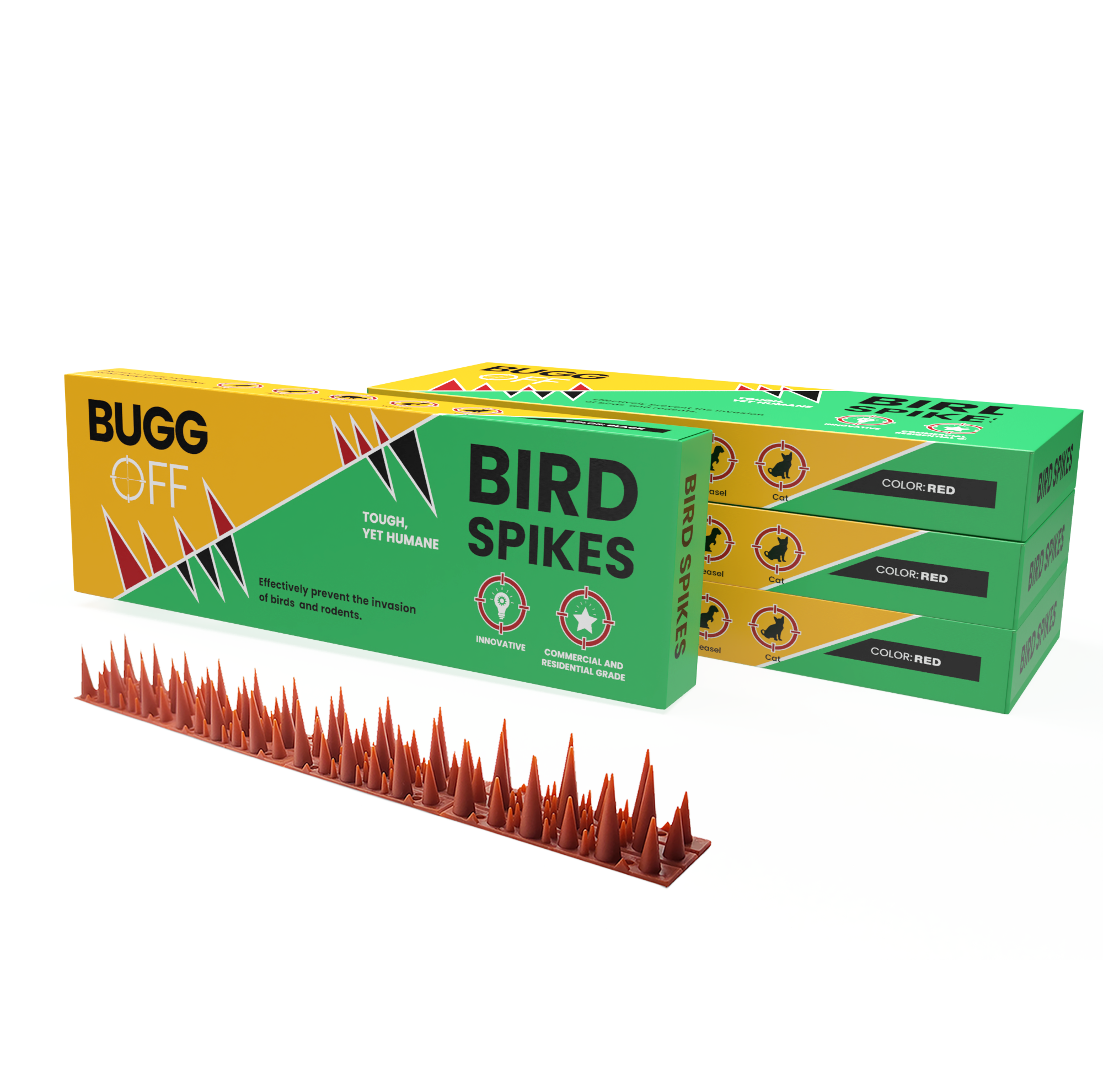 Unique Pattern Plastic Bird & Rodent Deterrent Spikes, Humane & effective!