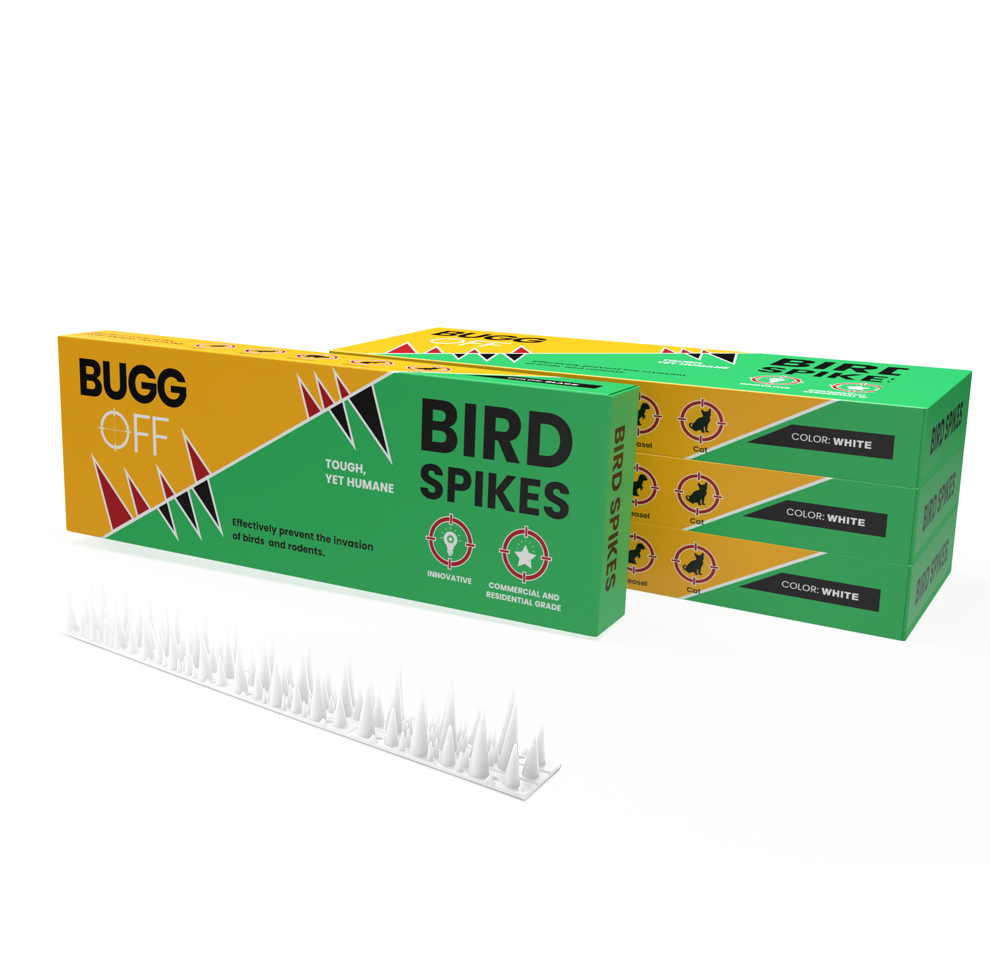 Unique Pattern Plastic Bird & Rodent Deterrent Spikes, Humane & effective!