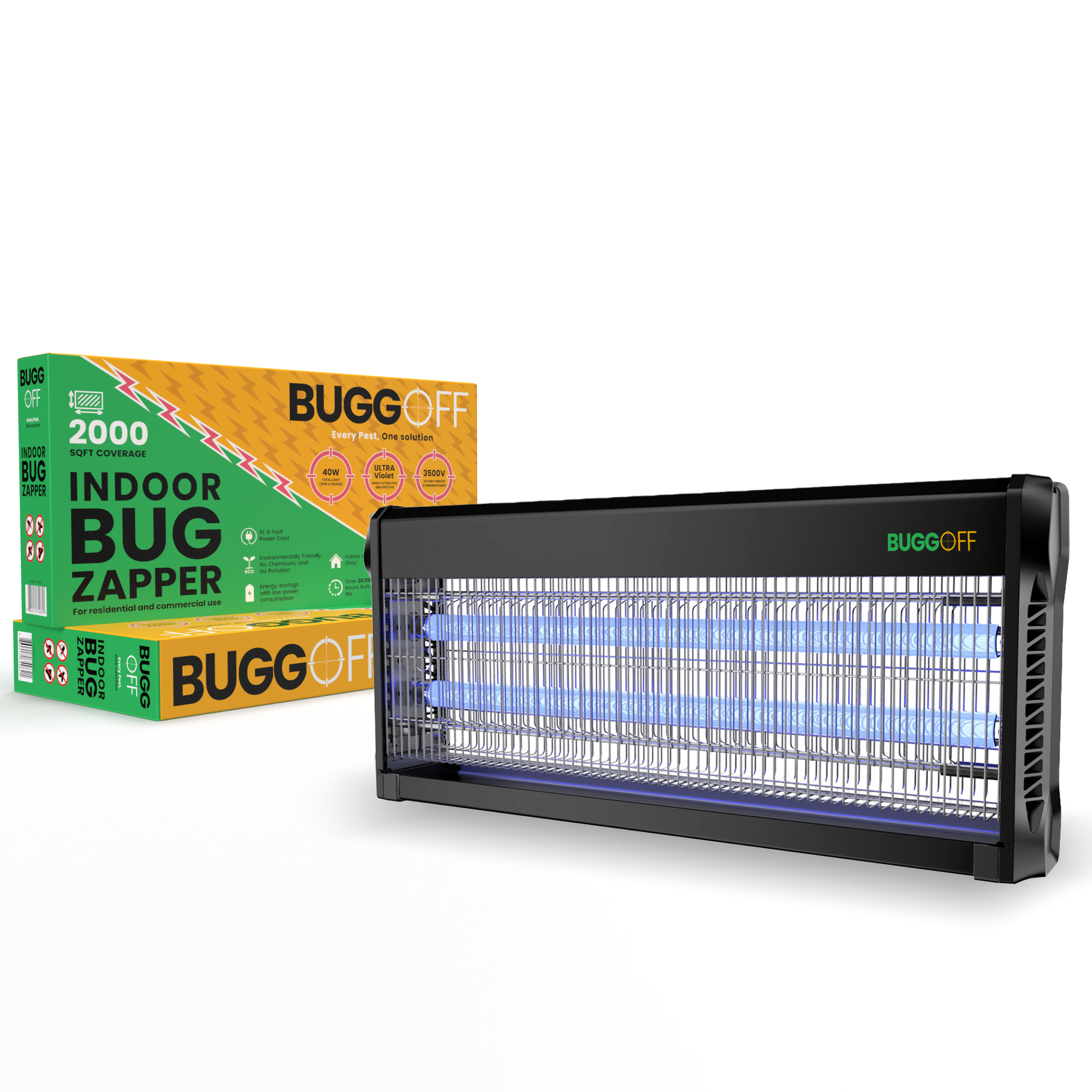 Matamosquitos eléctrico de 3500 V para interiores y uso doméstico o comercial