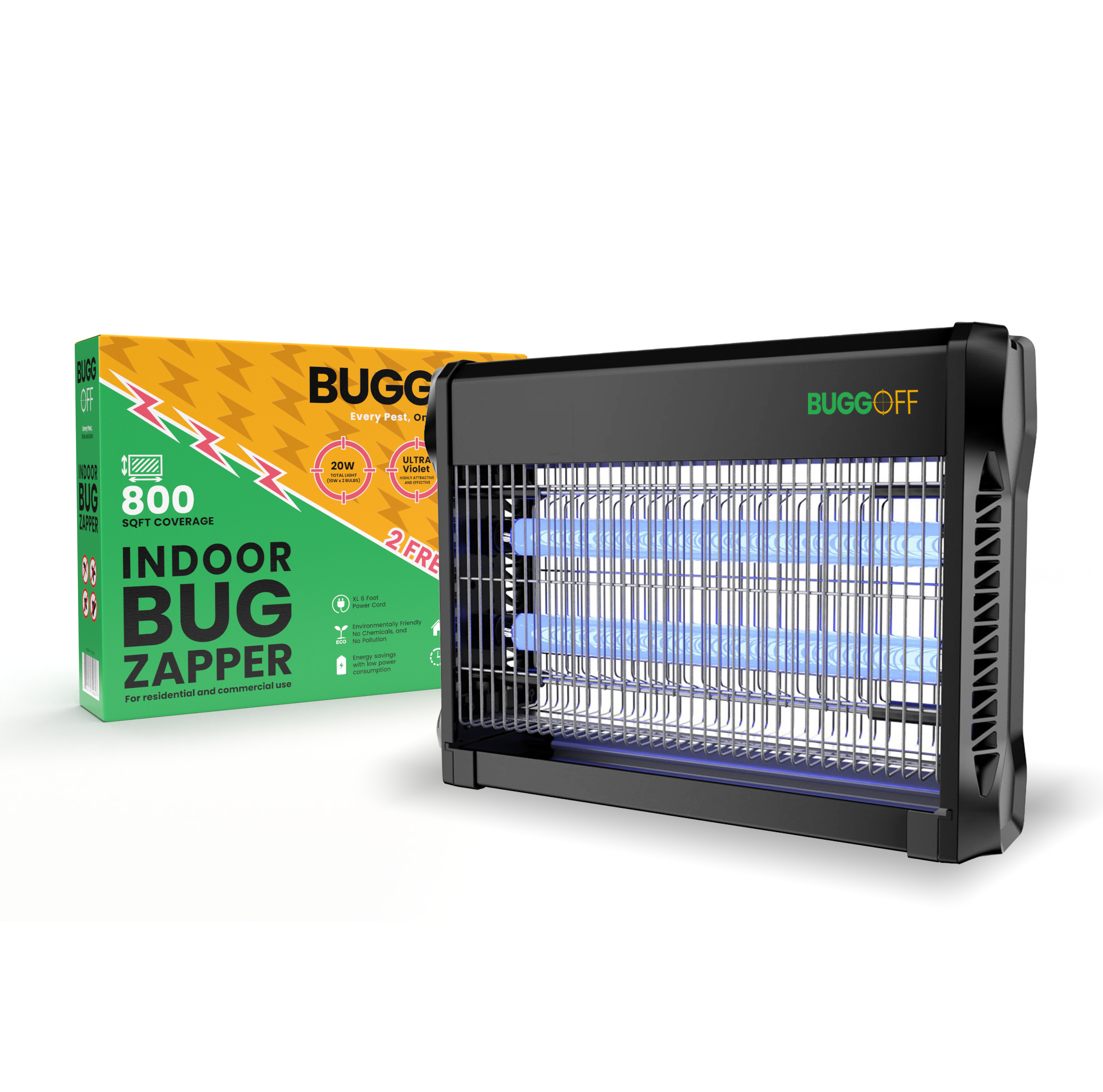 Matamosquitos eléctrico de 3500 V para interiores y uso doméstico o comercial