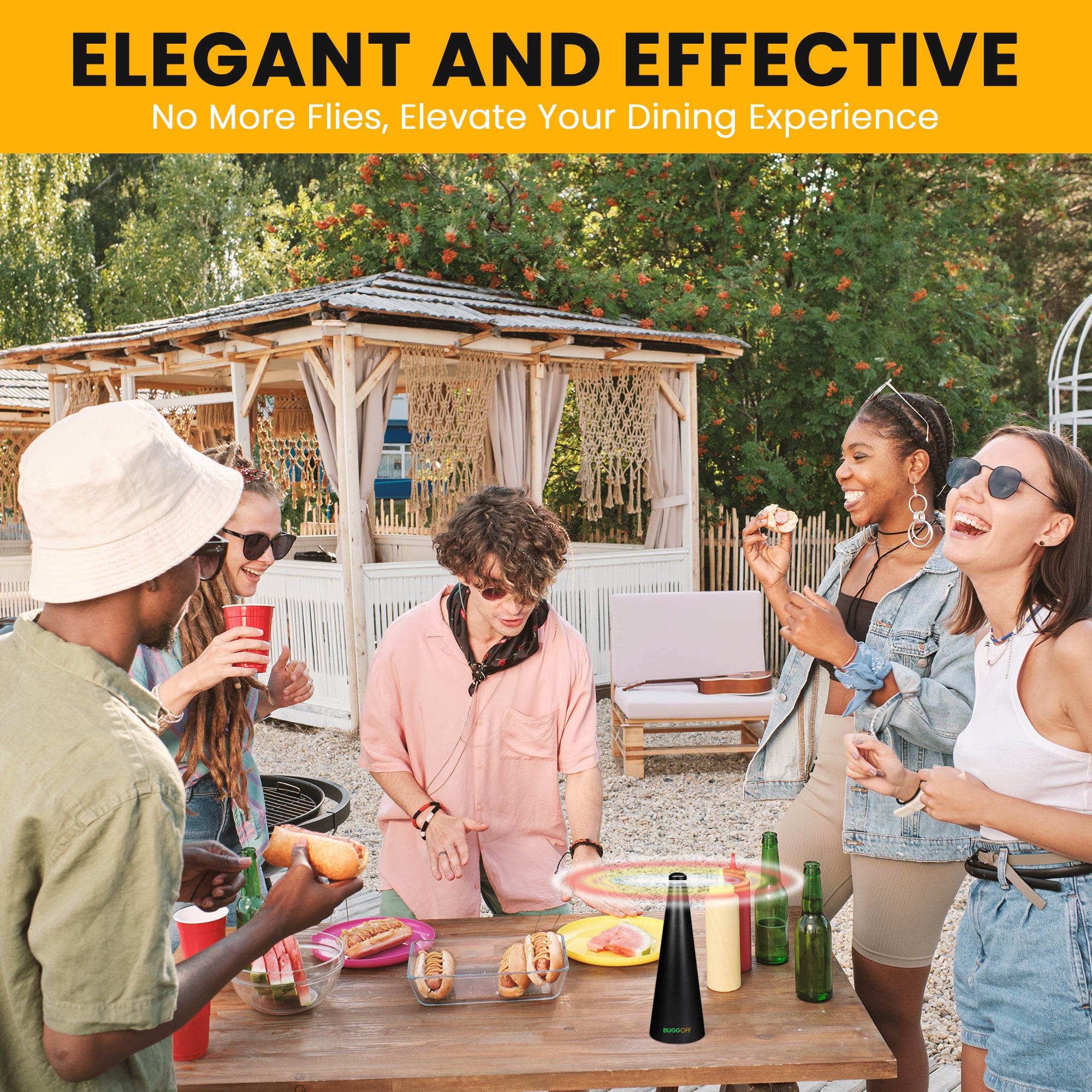 Ventilador repelente de insectos volador con aspas dobles y batería recargable 