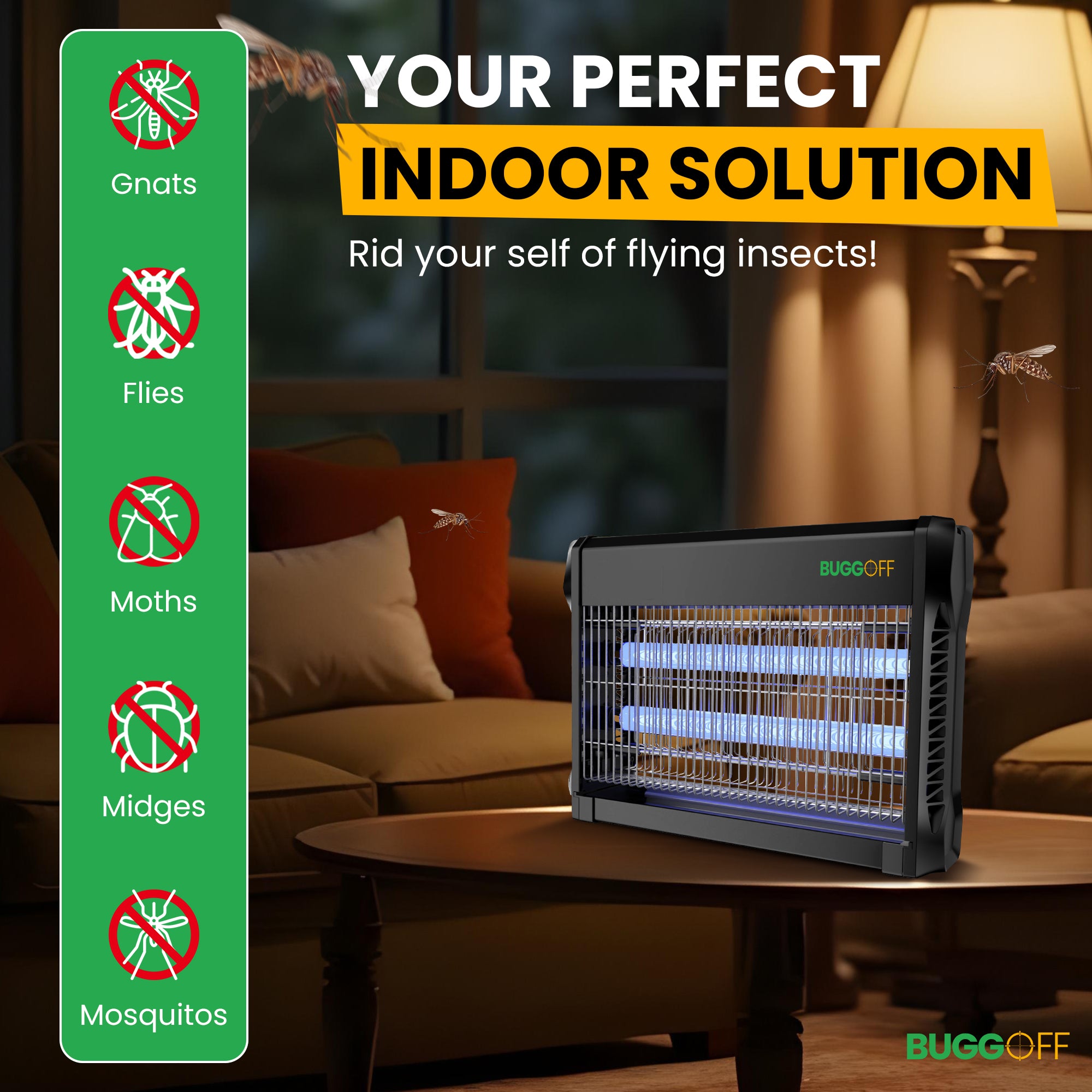 Matamosquitos eléctrico de 3500 V para interiores y uso doméstico o comercial